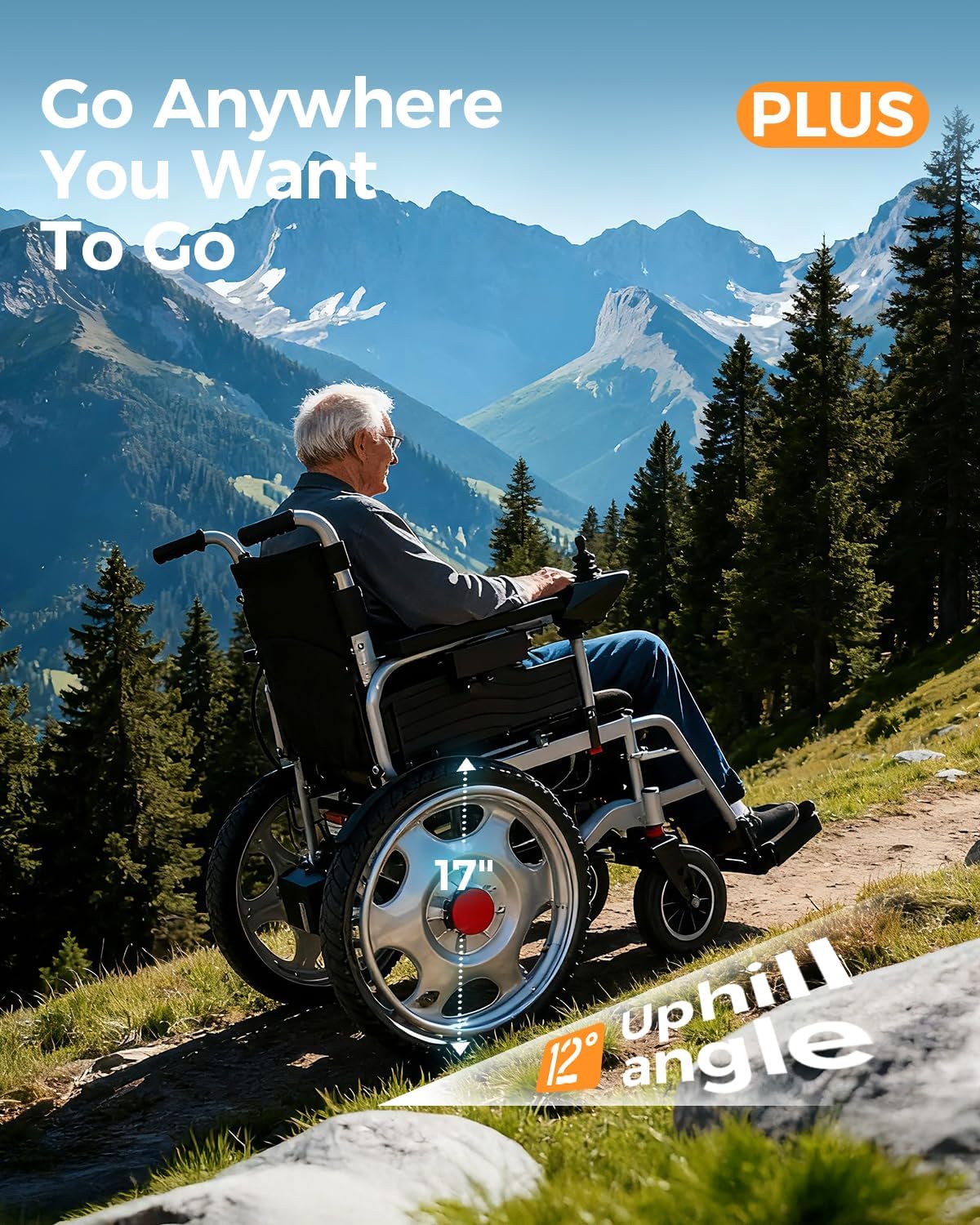 Electric Wheelchairs for Adults, 25  Miles Long Travel Range, Foldable Motorized Wheelchair, Portable All-TerrainMotorized Wheelchair for The Elderly